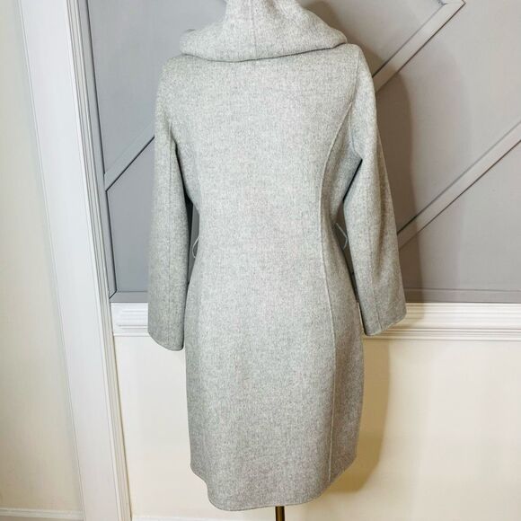 Theory Gray Wool / Cashmere Blend Wilrose Winsome Hooded Coat Size Large - Picture 9 of 14
